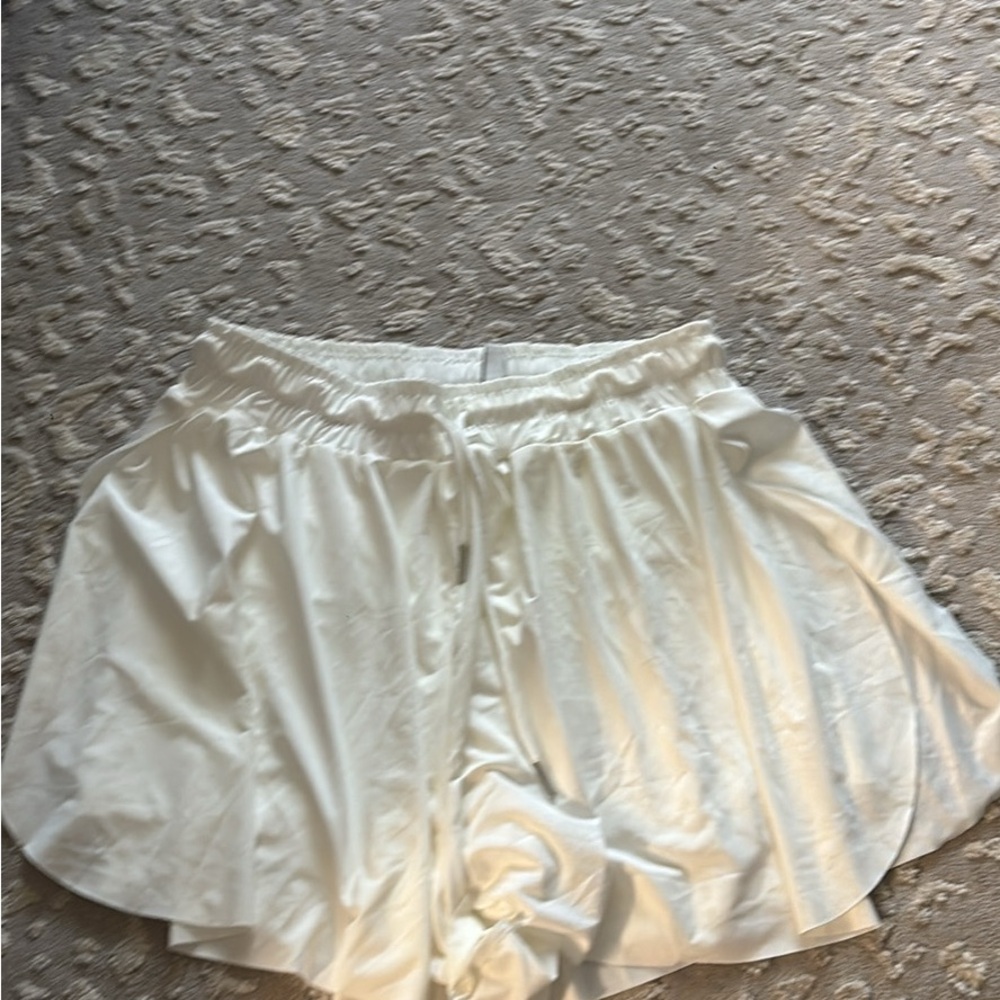 White Satin Shorts